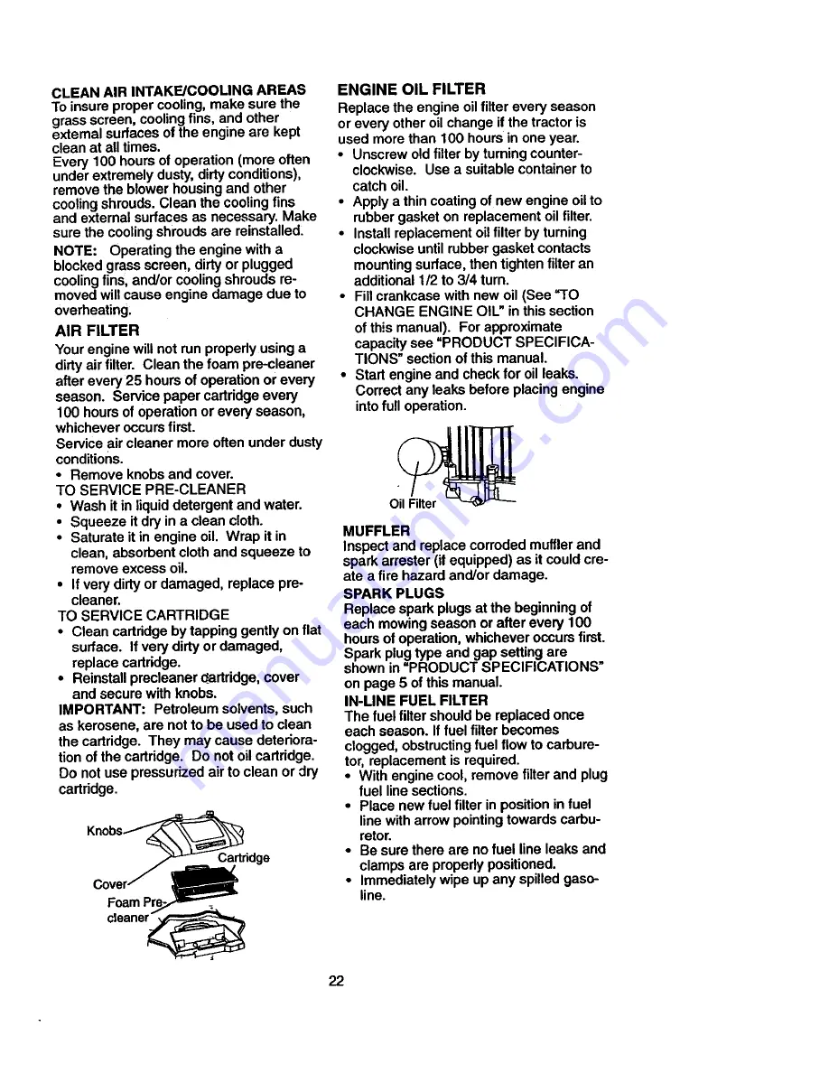 Craftsman EZ 917.272040 Owner'S Manual Download Page 22