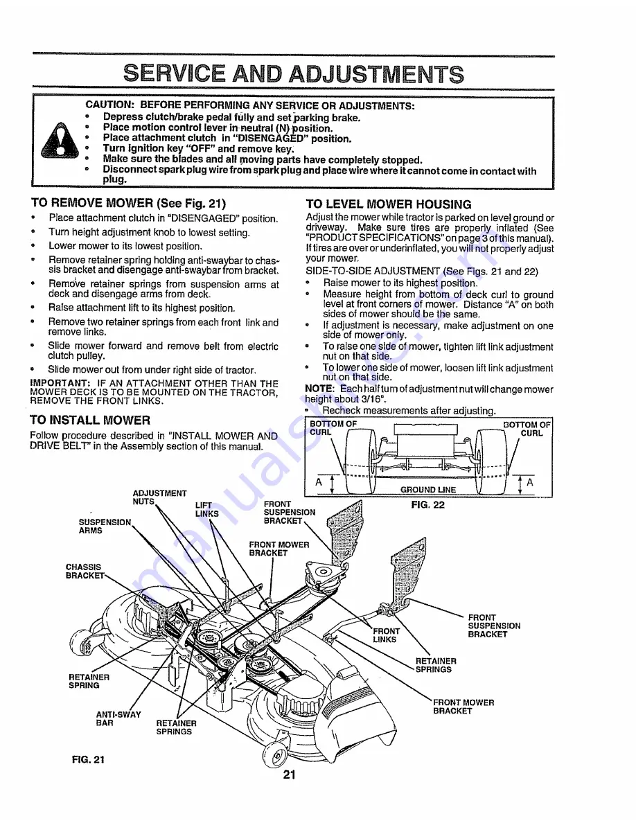 Craftsman EZ3 917.251492 Owner'S Manual Download Page 21