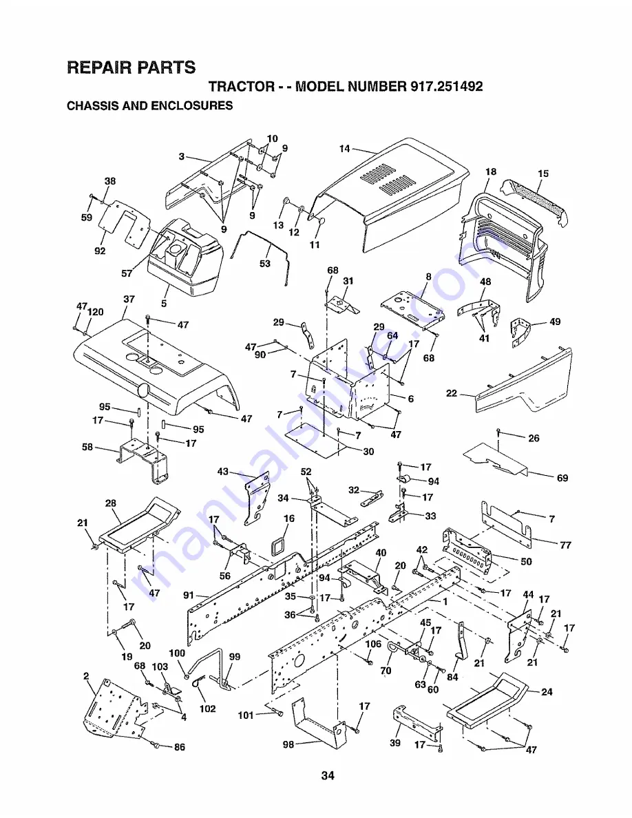 Craftsman EZ3 917.251492 Owner'S Manual Download Page 34