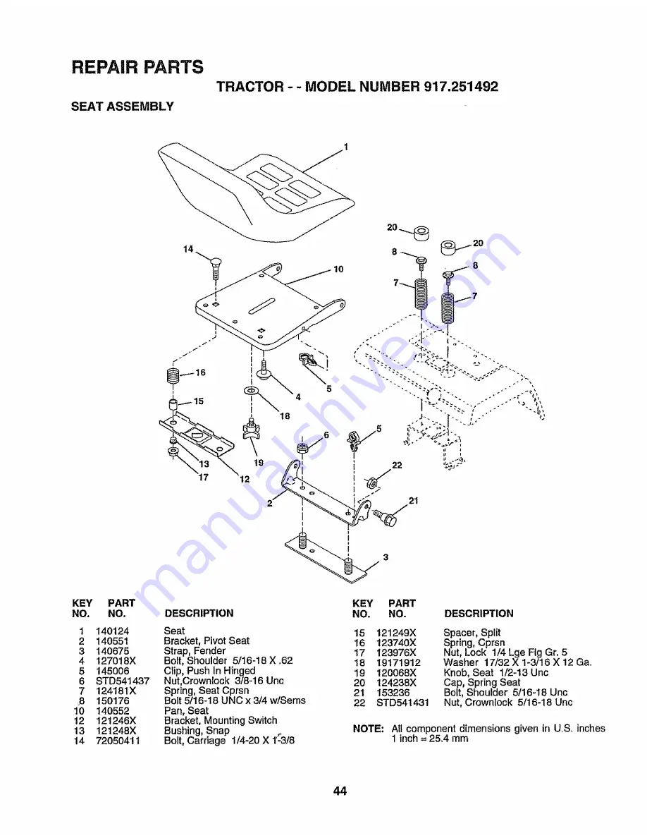 Craftsman EZ3 917.251492 Owner'S Manual Download Page 44