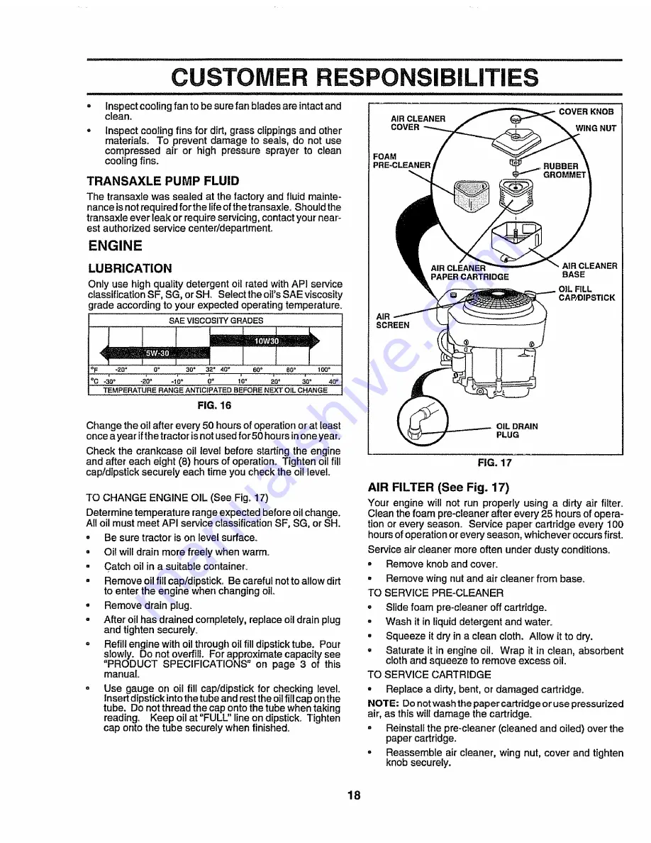 Craftsman EZ3 917.258555 Owner'S Manual Download Page 18