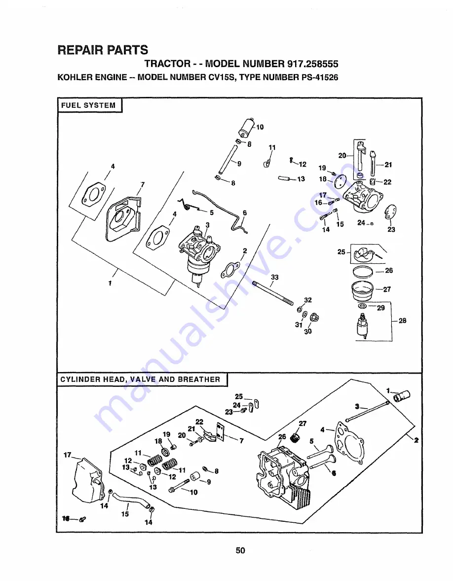 Craftsman EZ3 917.258555 Owner'S Manual Download Page 50