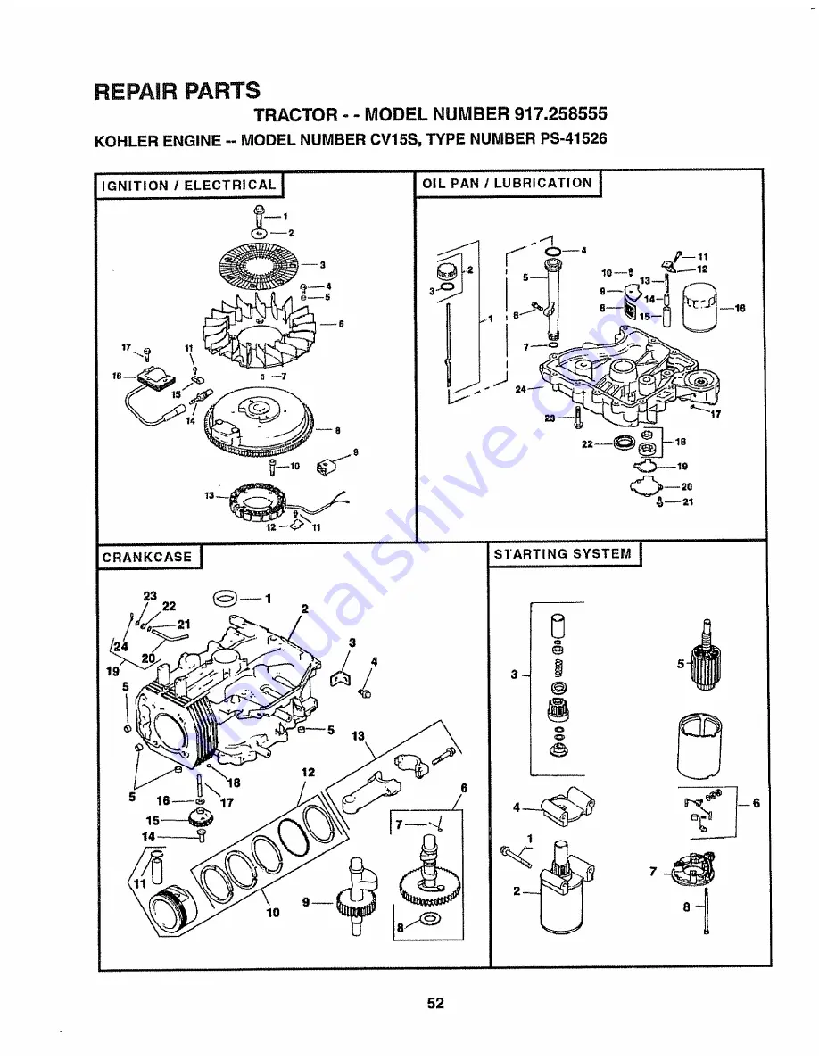 Craftsman EZ3 917.258555 Скачать руководство пользователя страница 52