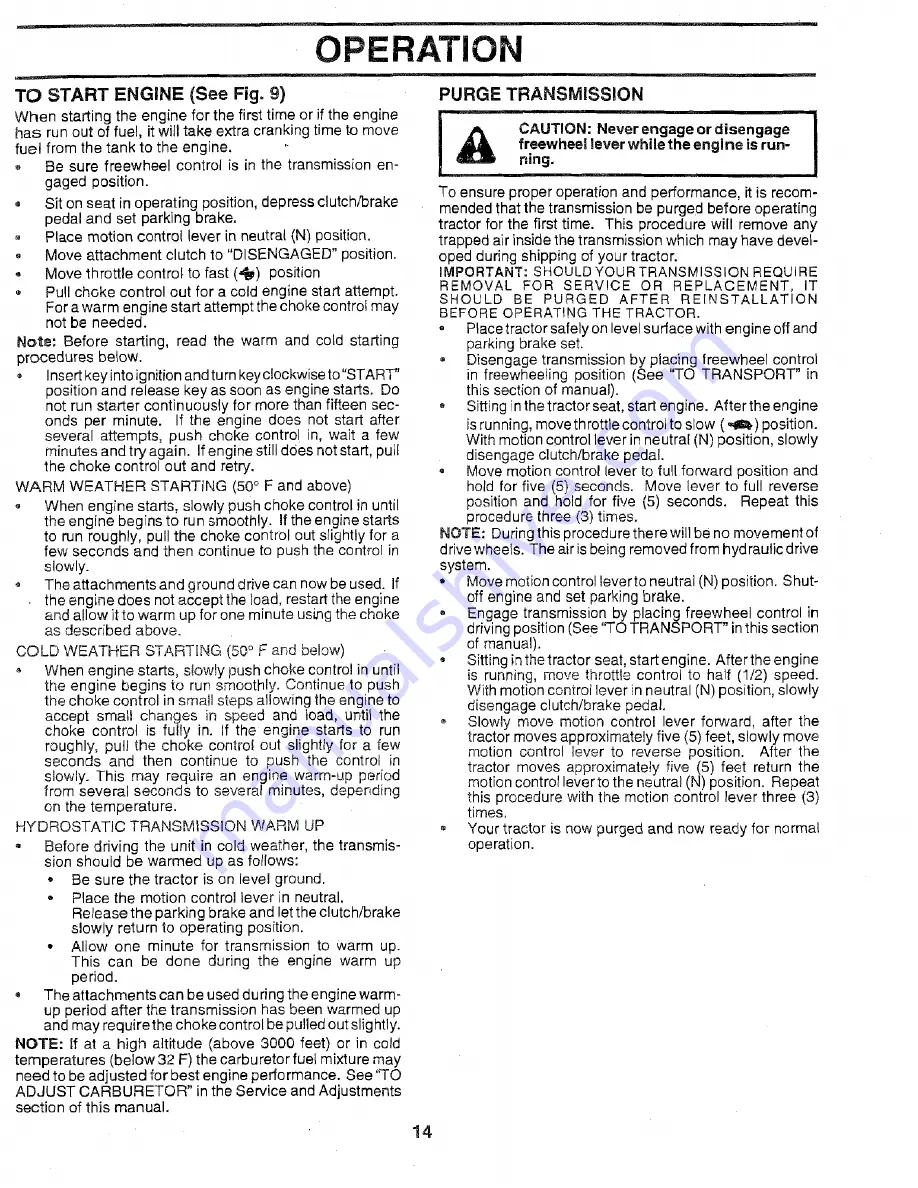 Craftsman EZ3 917.258572 Owner'S Manual Download Page 14