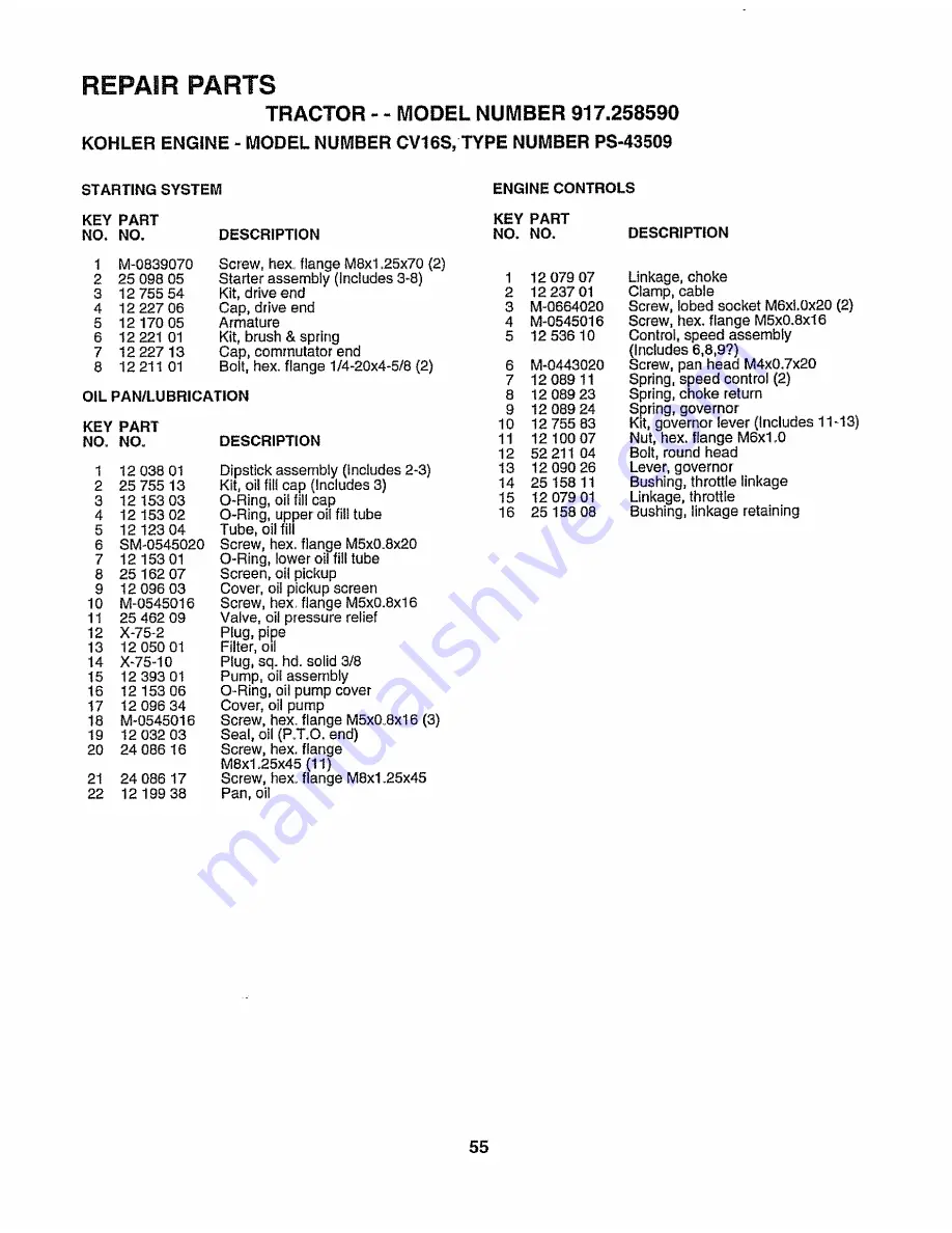 Craftsman EZ3 917.258590 Owner'S Manual Download Page 55