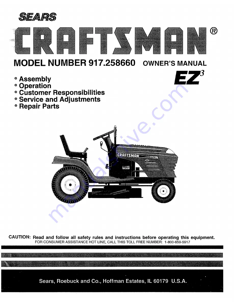 Craftsman EZ3 917.258660 Owner'S Manual Download Page 1