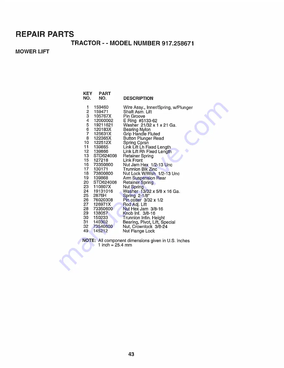 Craftsman EZ3 917.258671 Owner'S Manual Download Page 43