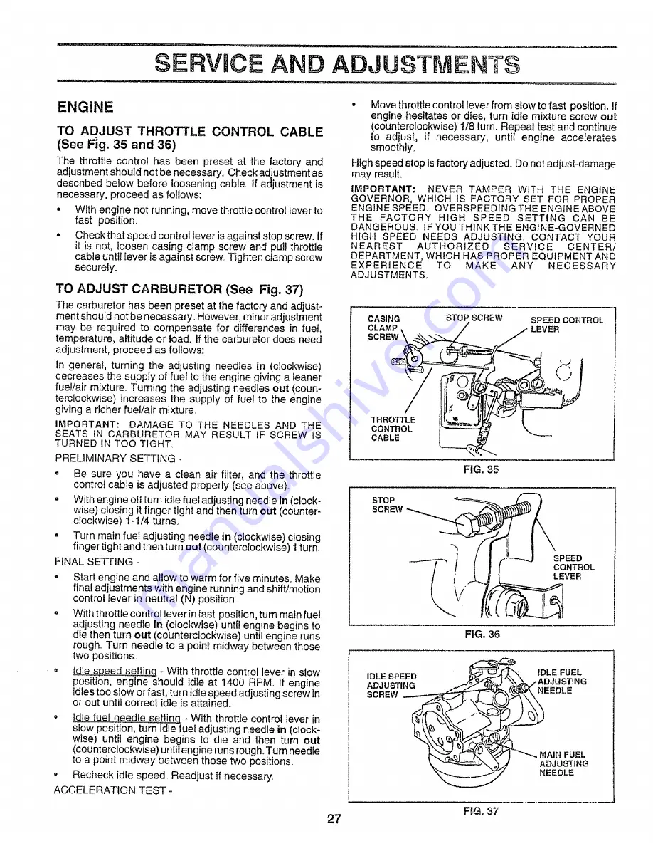 Craftsman EZ3 917.258861 Owner'S Manual Download Page 27