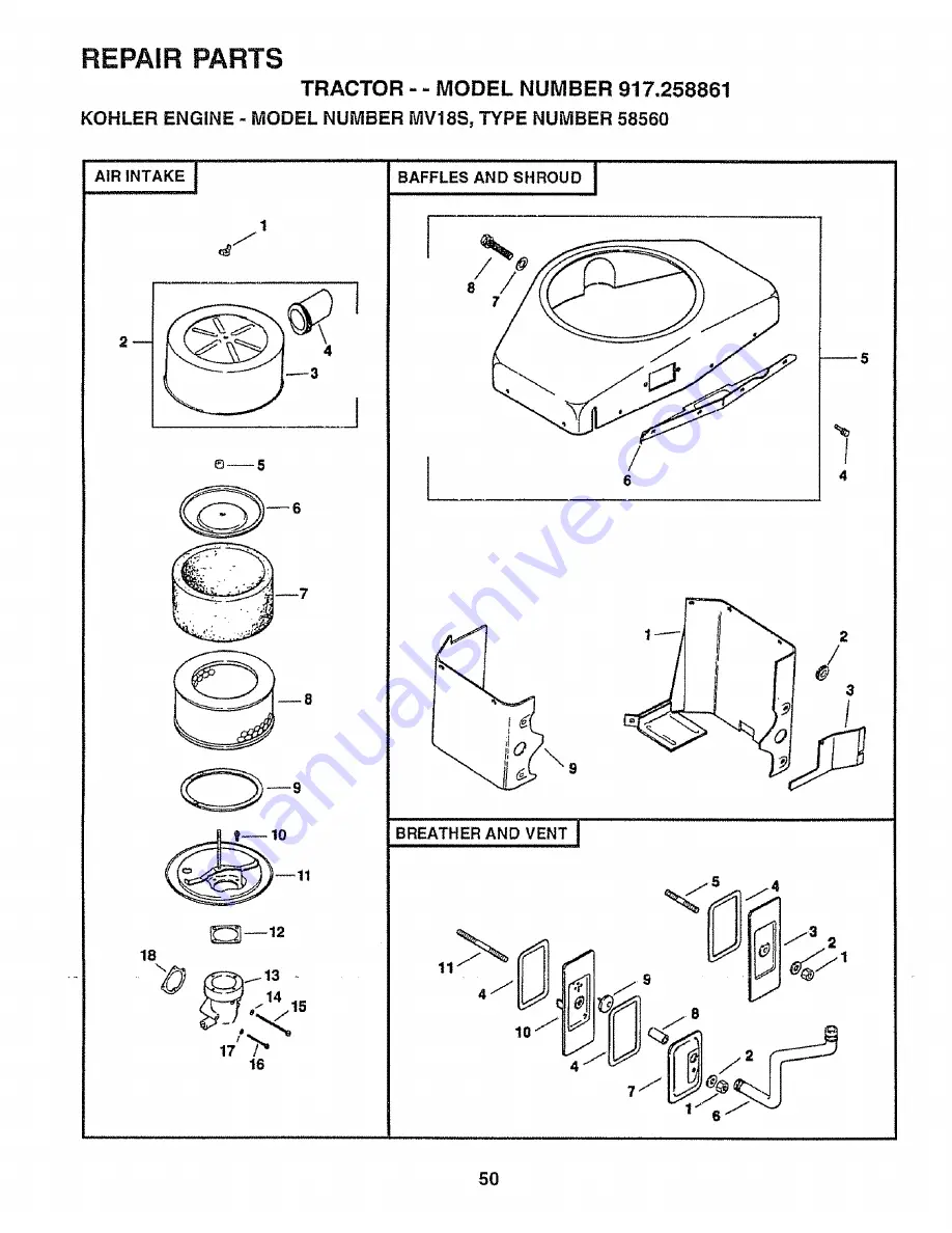 Craftsman EZ3 917.258861 Owner'S Manual Download Page 50