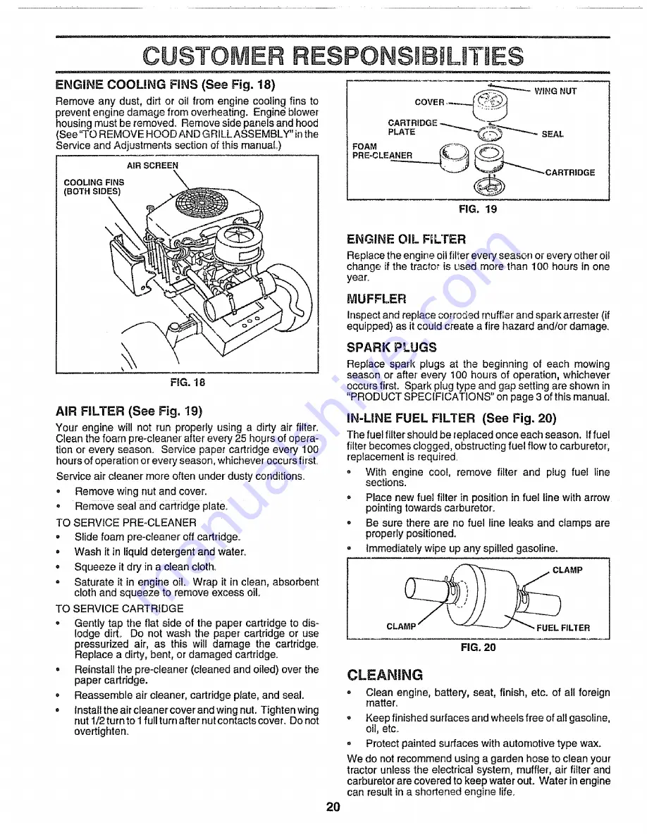 Craftsman EZ3 917.258870 Owner'S Manual Download Page 20