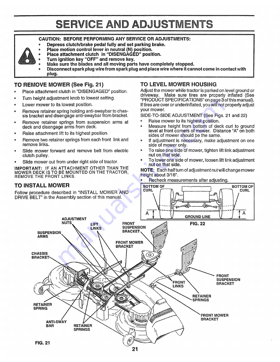 Craftsman EZ3 917.258870 Owner'S Manual Download Page 21