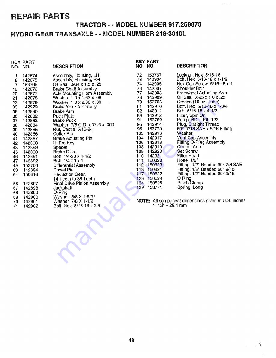 Craftsman EZ3 917.258870 Скачать руководство пользователя страница 49