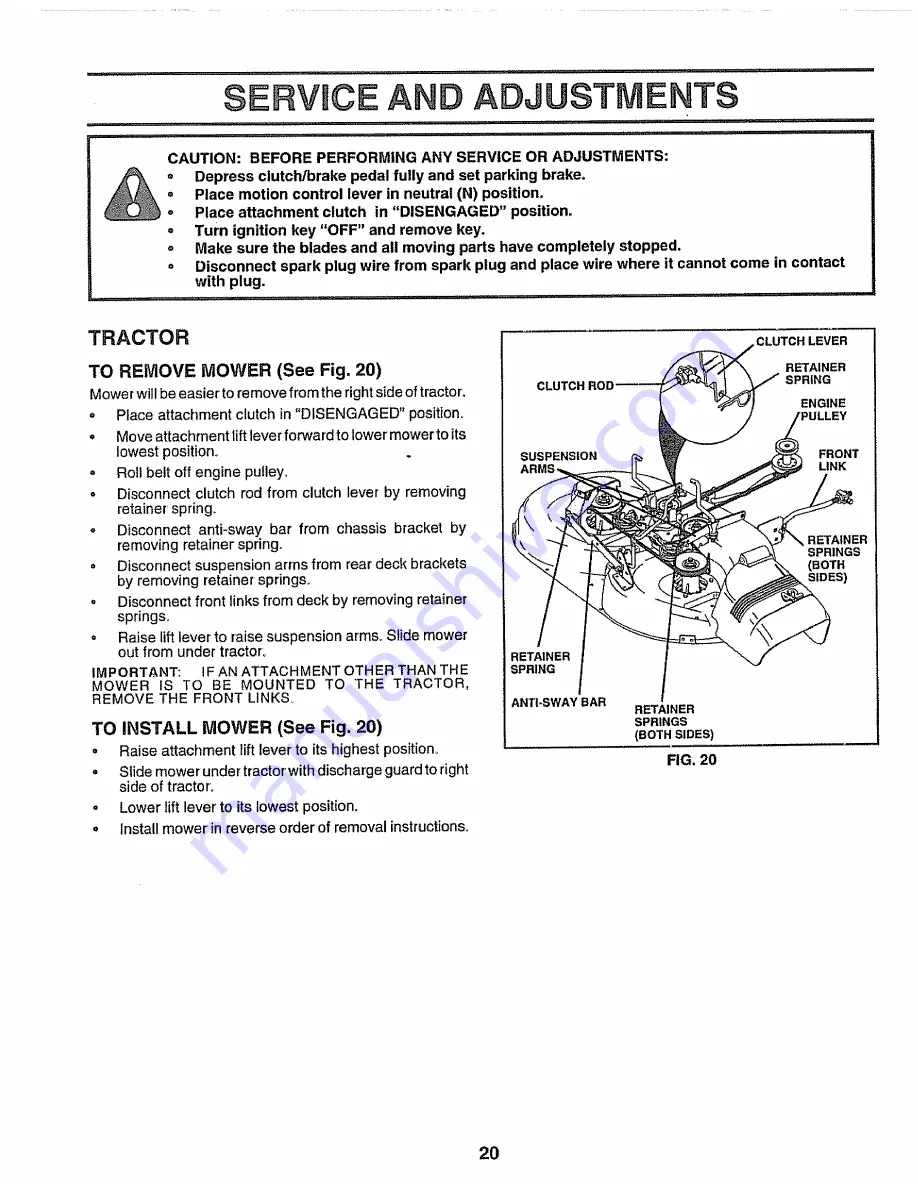 Craftsman EZ3 917.259172 Owner'S Manual Download Page 20