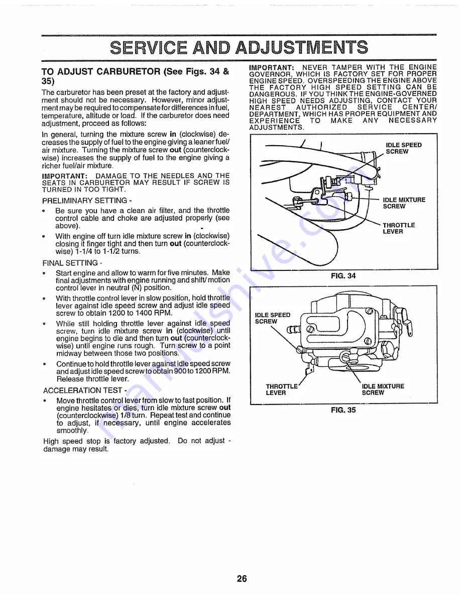 Craftsman EZ3 917.259172 Owner'S Manual Download Page 26