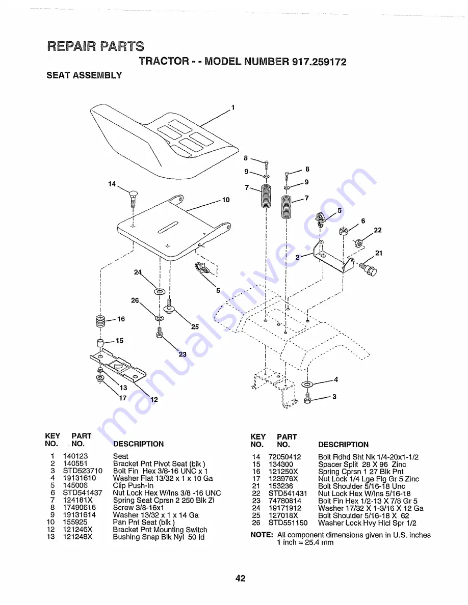 Craftsman EZ3 917.259172 Owner'S Manual Download Page 42