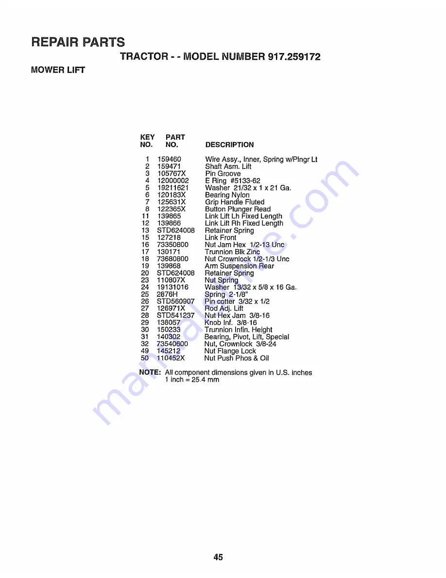 Craftsman EZ3 917.259172 Owner'S Manual Download Page 45