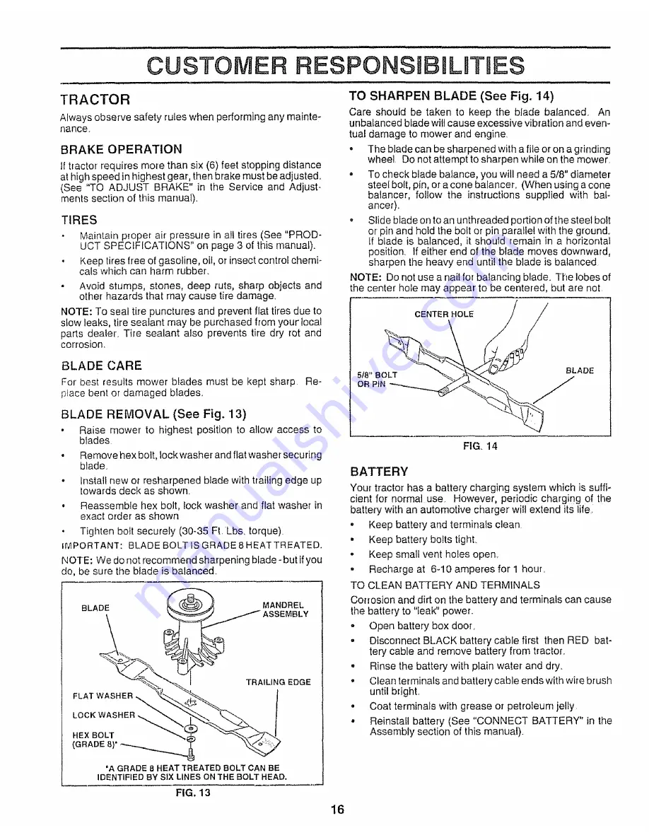 Craftsman EZ3 917.259541 Owner'S Manual Download Page 16