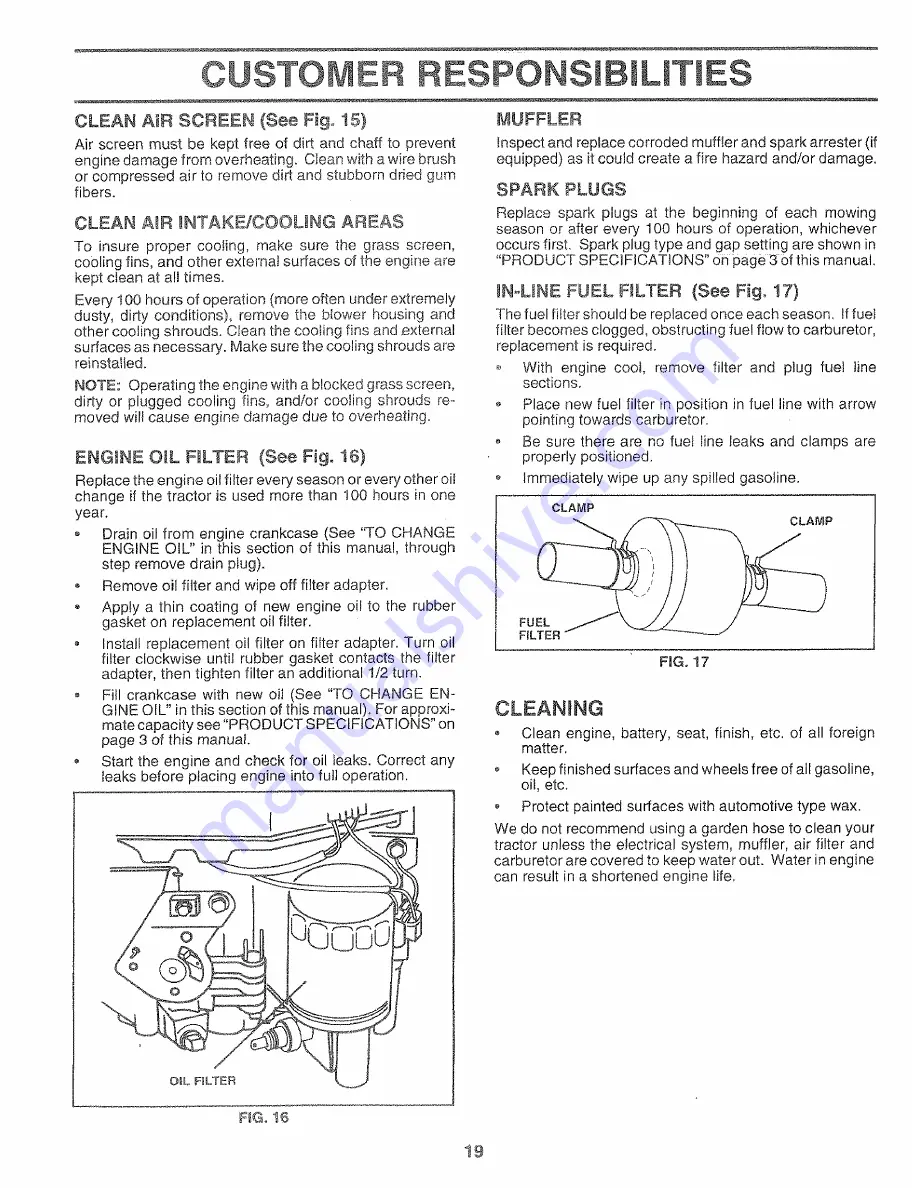 Craftsman EZ3 917.259550 Owner'S Manual Download Page 19