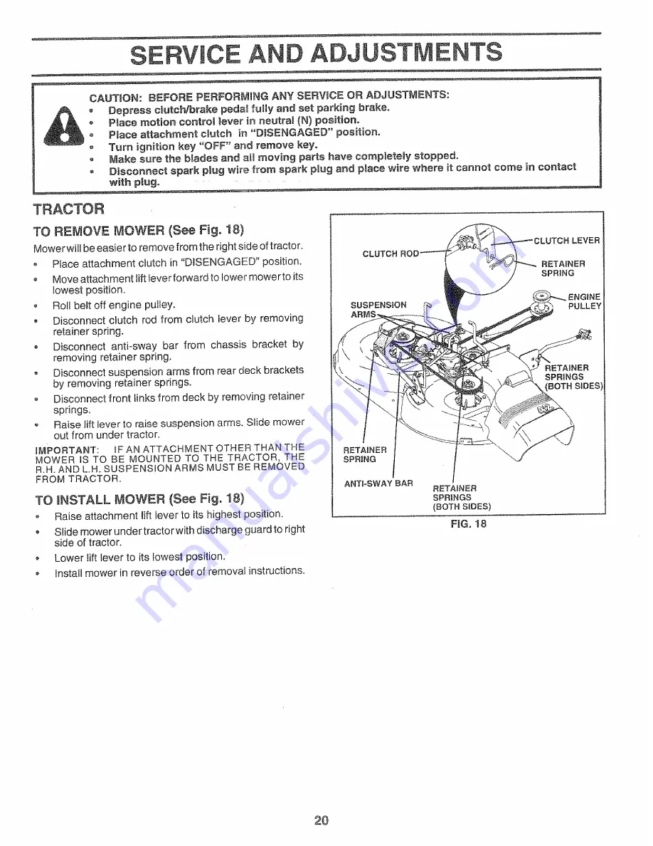 Craftsman EZ3 917.259550 Owner'S Manual Download Page 20