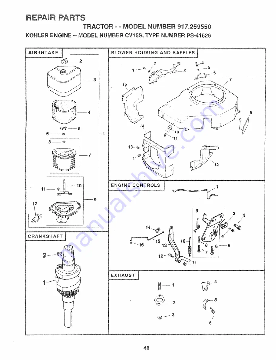 Craftsman EZ3 917.259550 Owner'S Manual Download Page 48