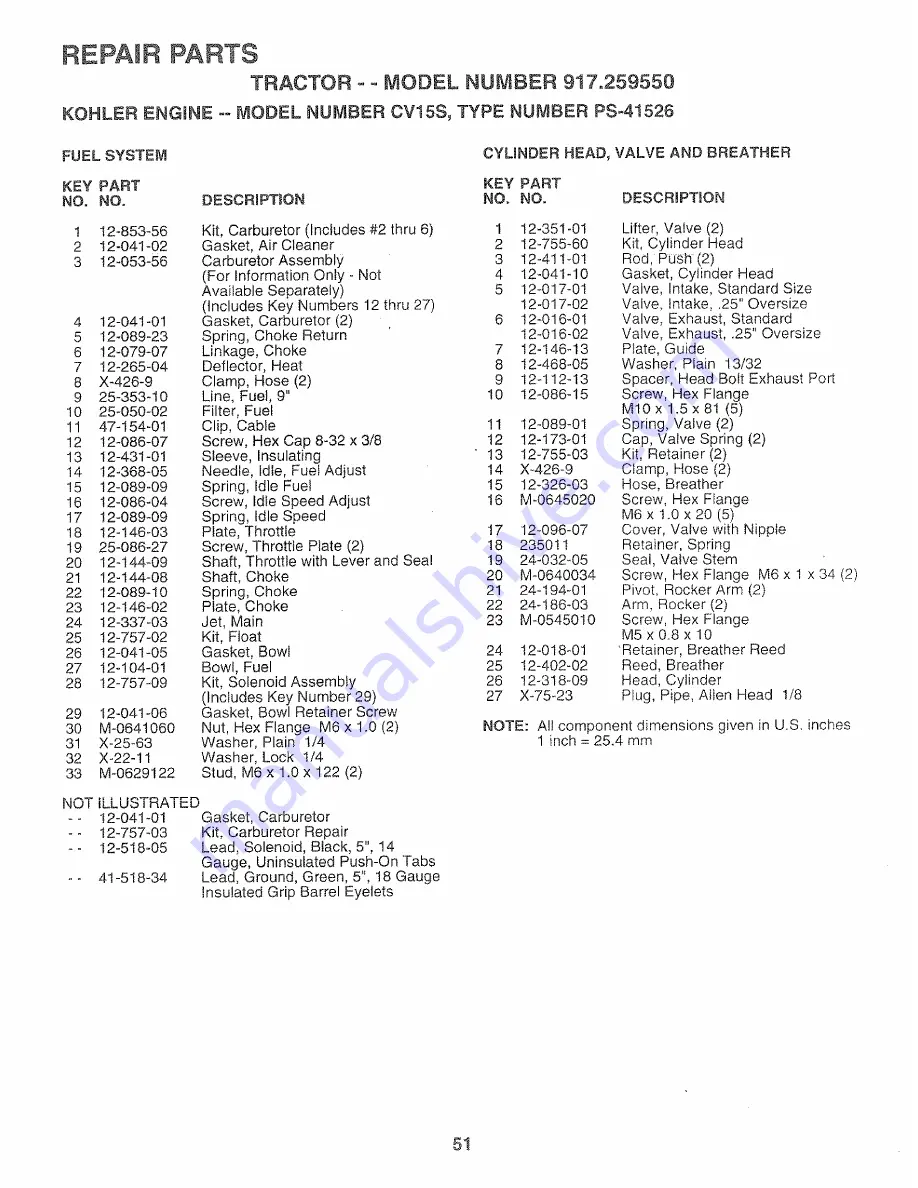 Craftsman EZ3 917.259550 Owner'S Manual Download Page 51