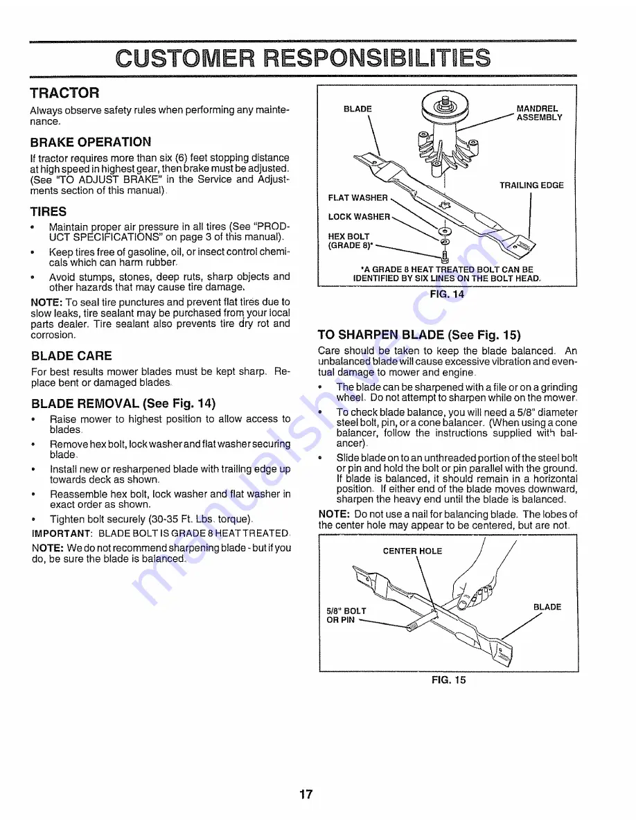 Craftsman EZ3 917.259830 Owner'S Manual Download Page 17