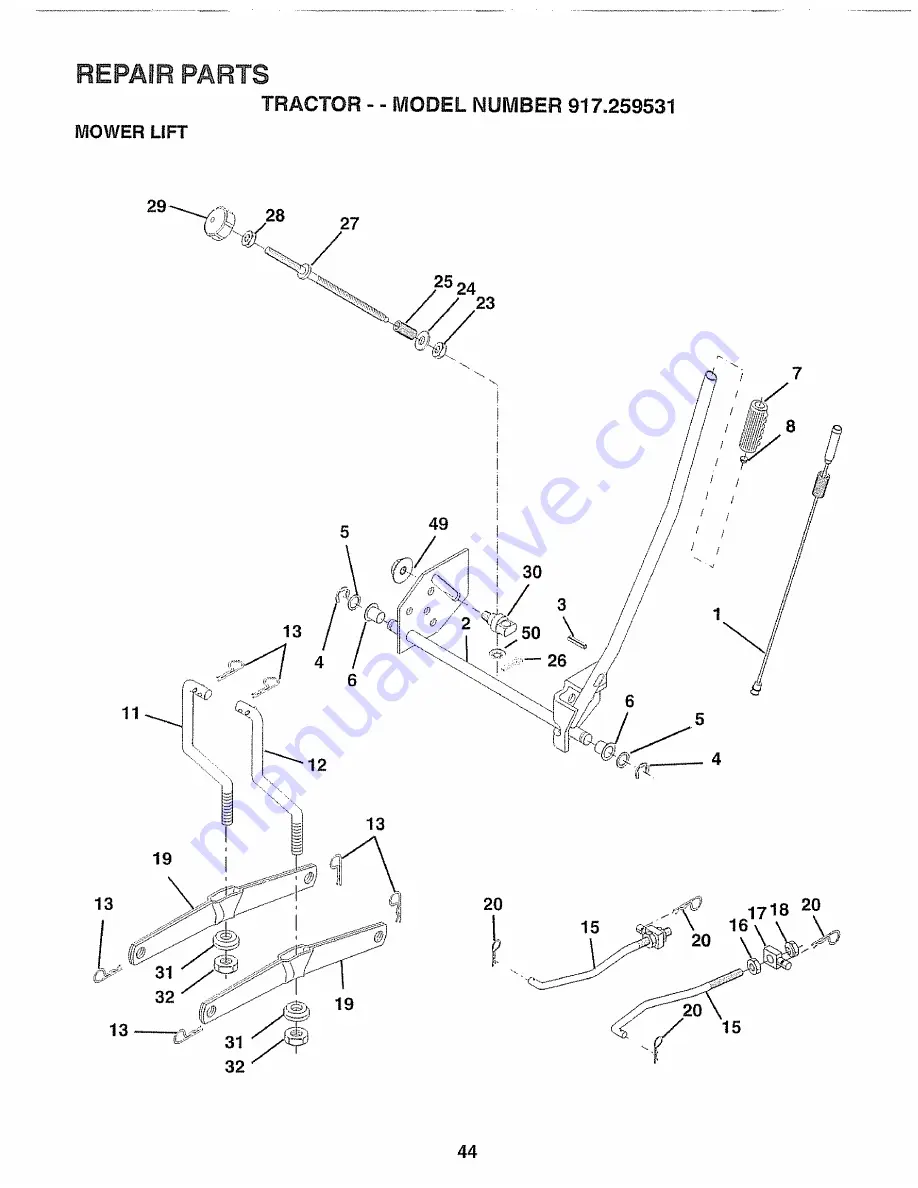 Craftsman EZ3 917.259830 Owner'S Manual Download Page 44