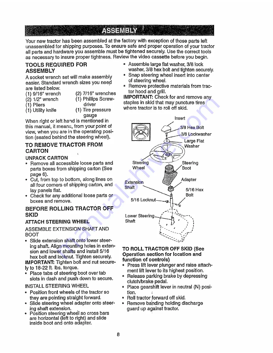 Craftsman EZ3 917.270612 Owner'S Manual Download Page 8