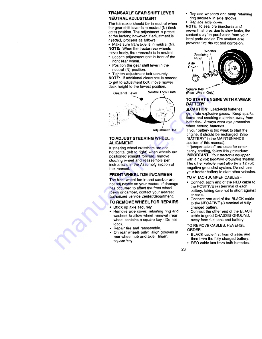 Craftsman EZ3 917.270670 Owner'S Manual Download Page 23