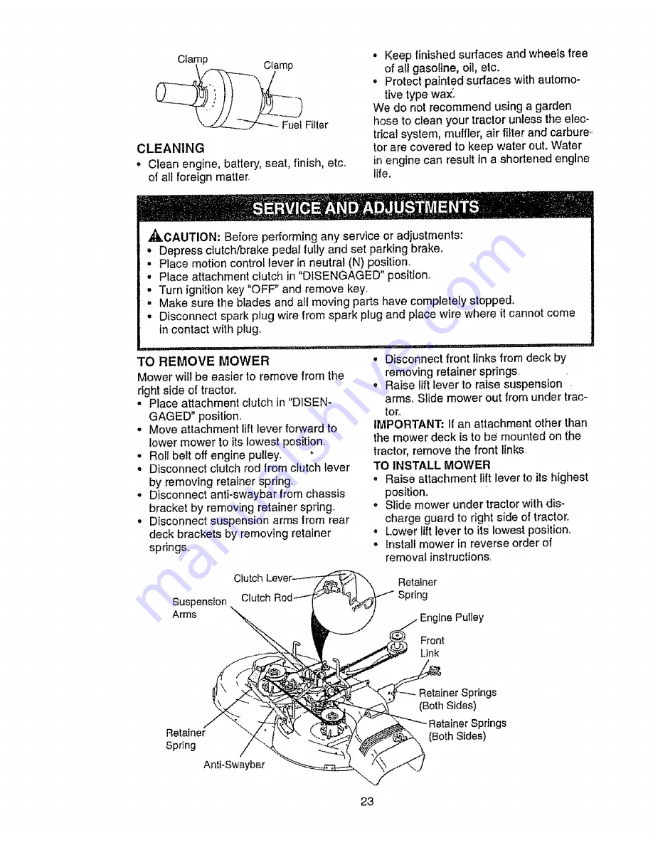 Craftsman EZ3 917.270721 Owner'S Manual Download Page 23