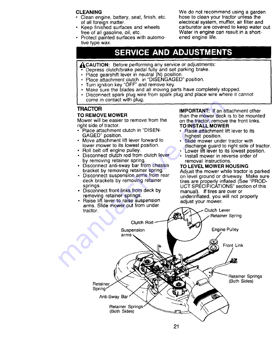 Craftsman EZ3 917.270774 Owner'S Manual Download Page 21