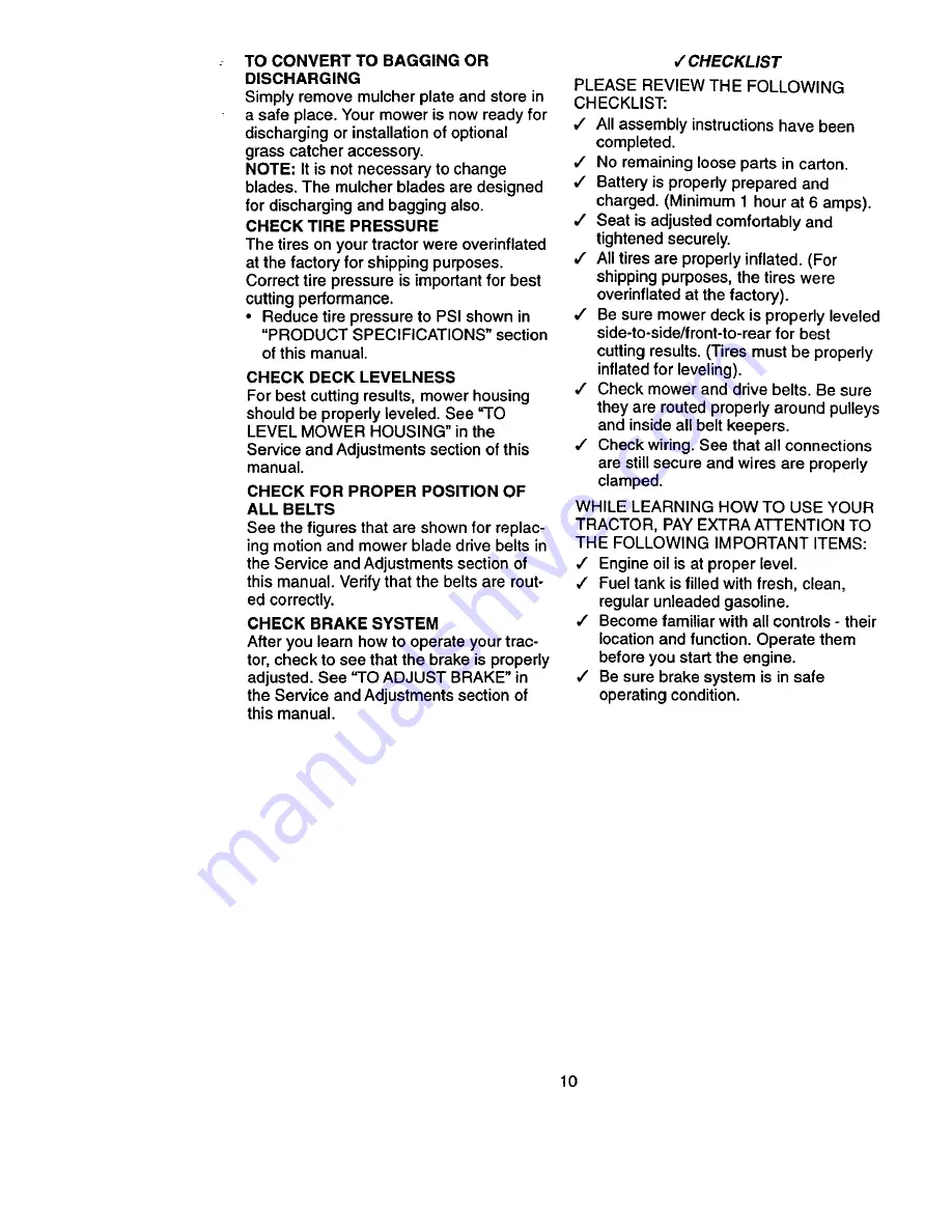 Craftsman EZ3 917.270812 Owner'S Manual Download Page 10