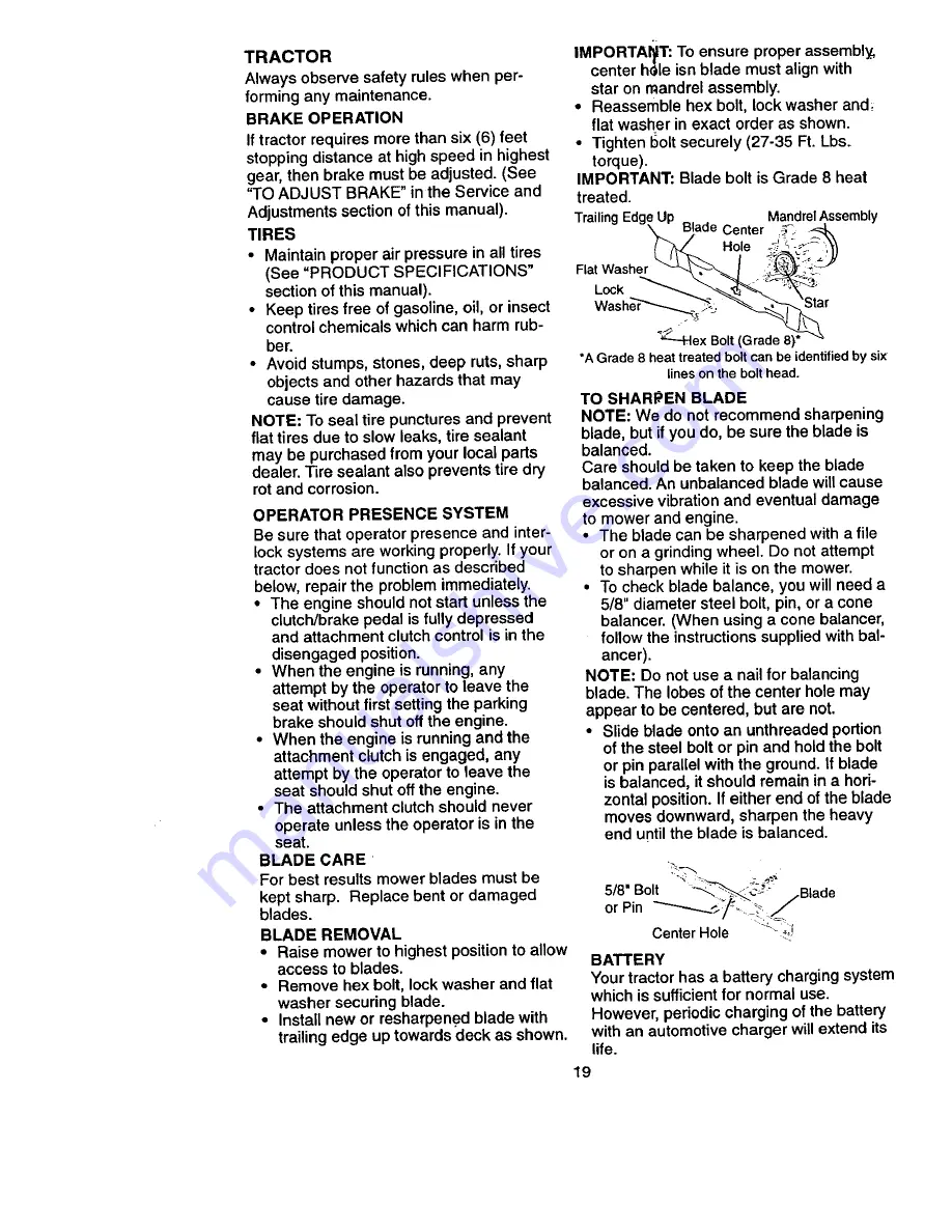 Craftsman EZ3 917.270812 Owner'S Manual Download Page 19