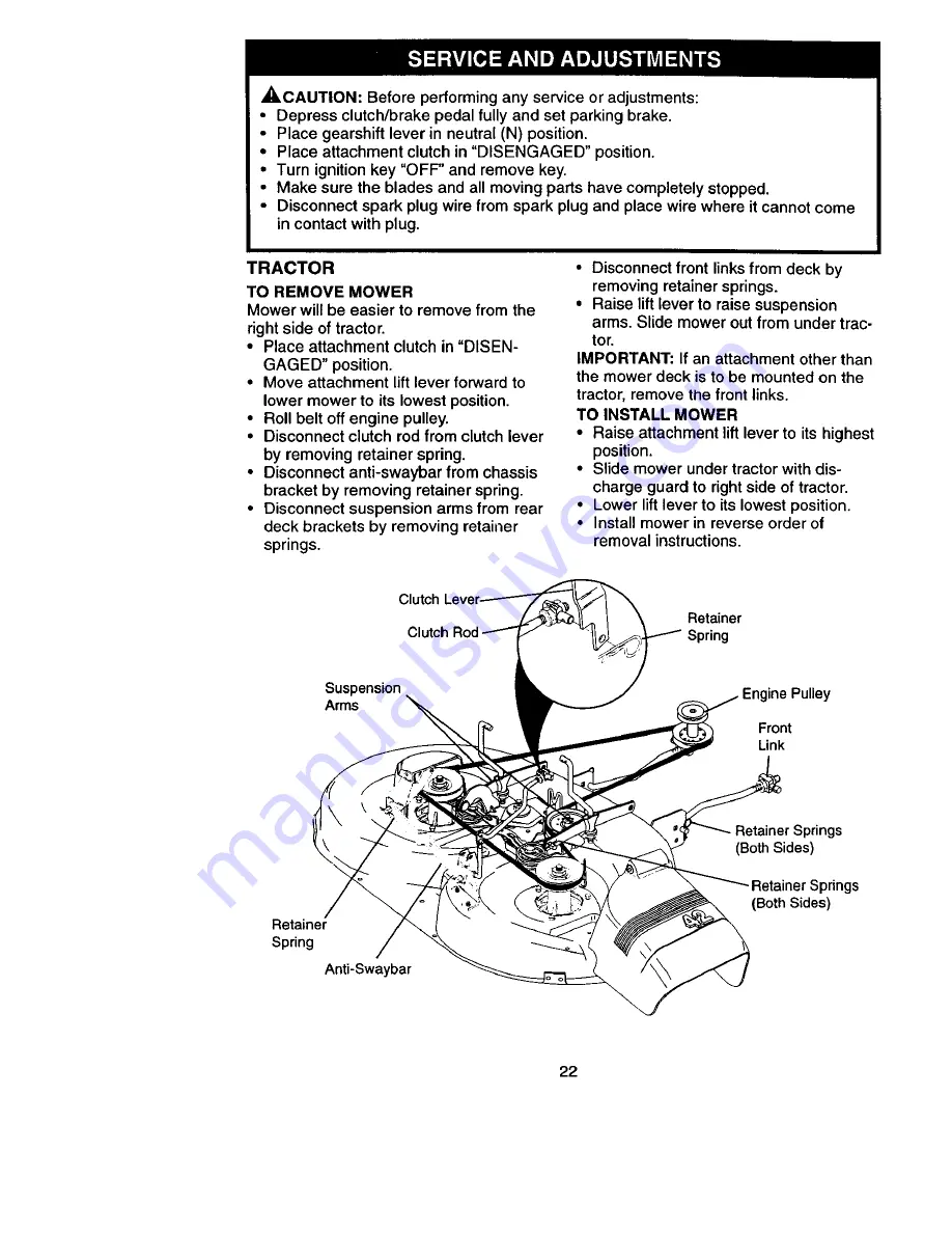 Craftsman EZ3 917.270812 Owner'S Manual Download Page 22