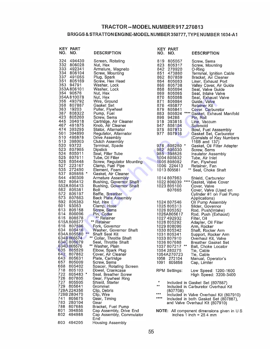 Craftsman EZ3 917.270813 Owner'S Manual Download Page 55