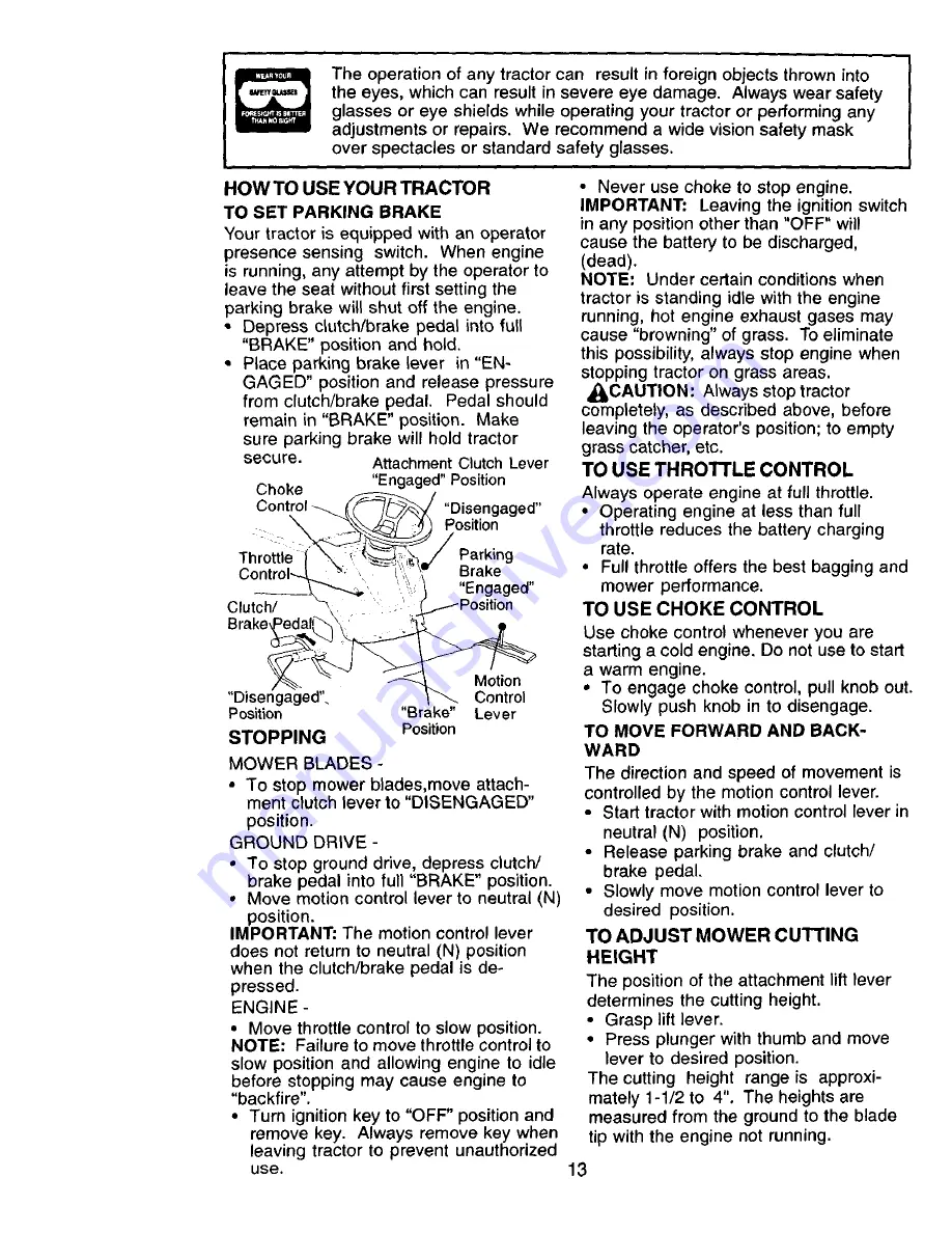 Craftsman EZ3 917.270923 Owner'S Manual Download Page 13