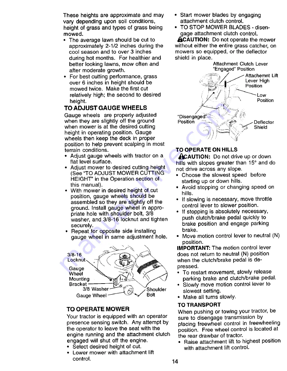 Craftsman EZ3 917.270923 Owner'S Manual Download Page 14