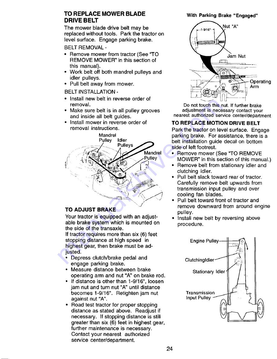 Craftsman EZ3 917.270923 Owner'S Manual Download Page 24