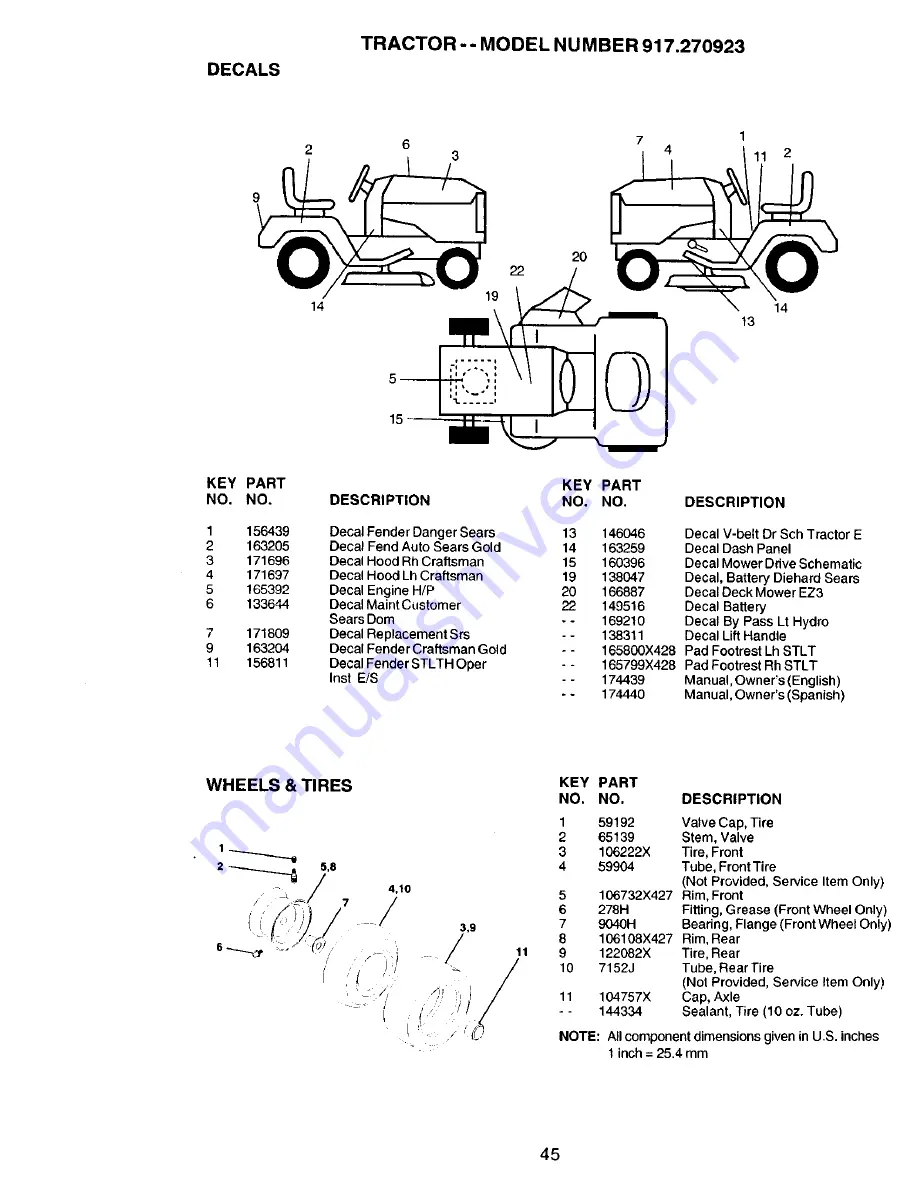 Craftsman EZ3 917.270923 Owner'S Manual Download Page 45