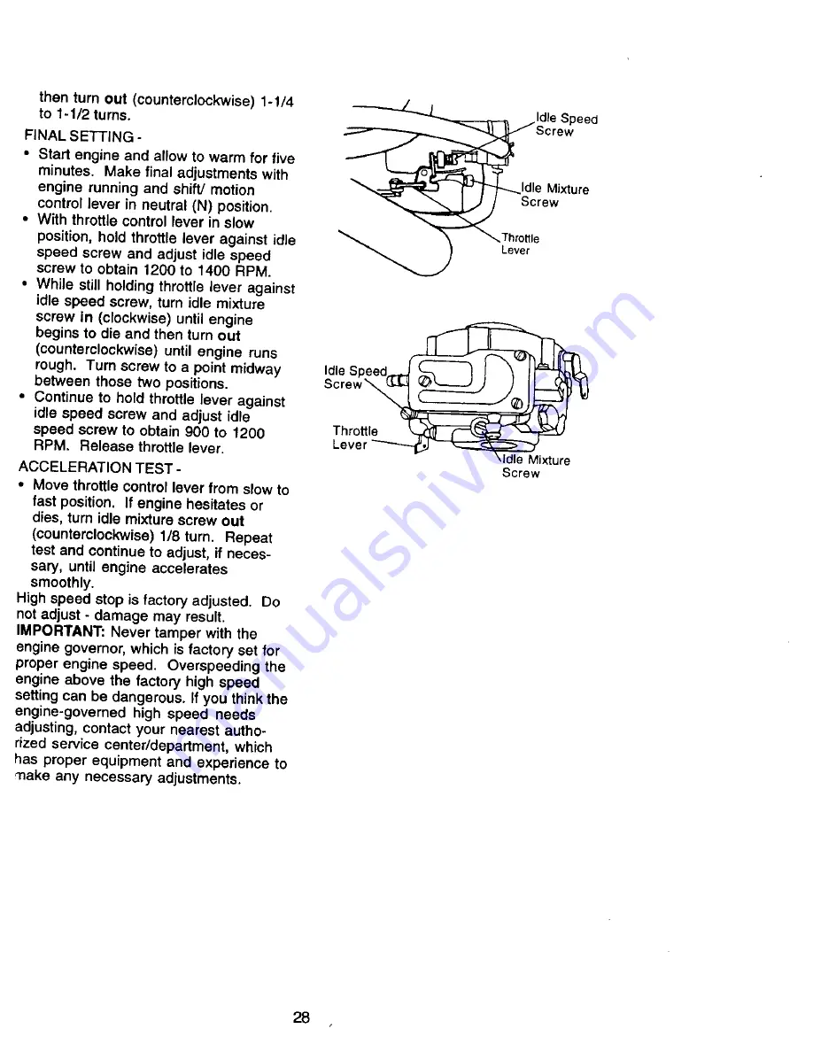 Craftsman EZ3 917.270962 Owner'S Manual Download Page 28