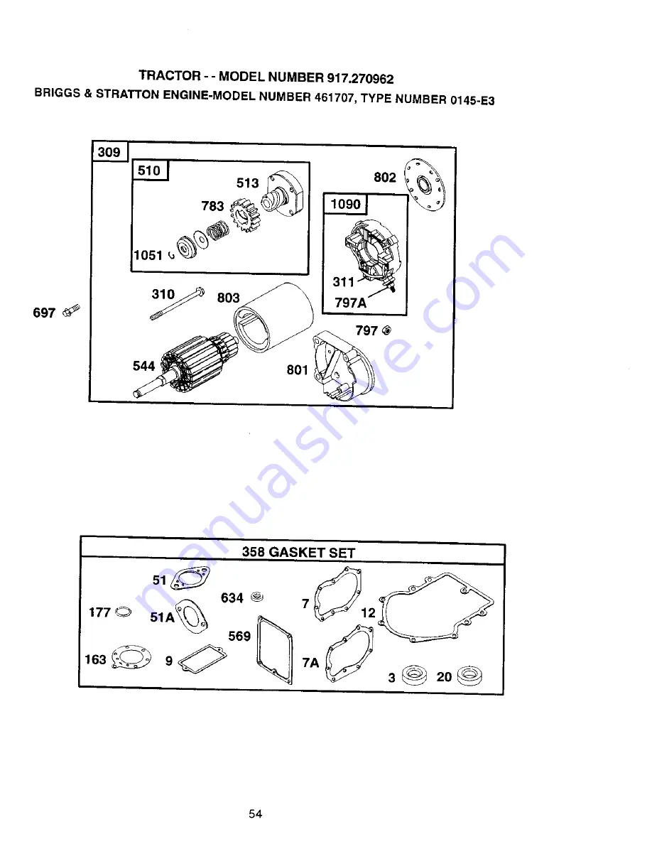 Craftsman EZ3 917.270962 Owner'S Manual Download Page 54