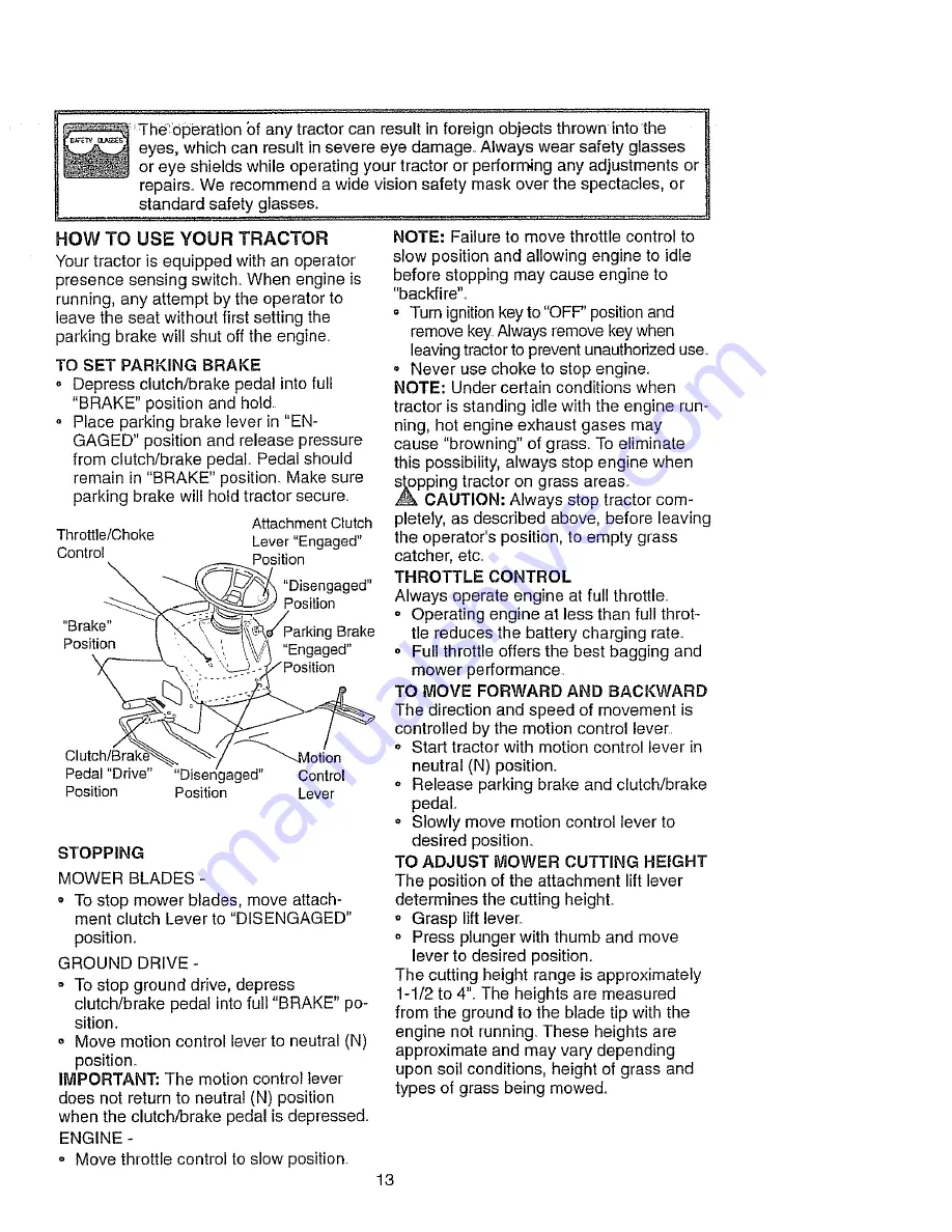 Craftsman EZ3 917.271021 Owner'S Manual Download Page 13