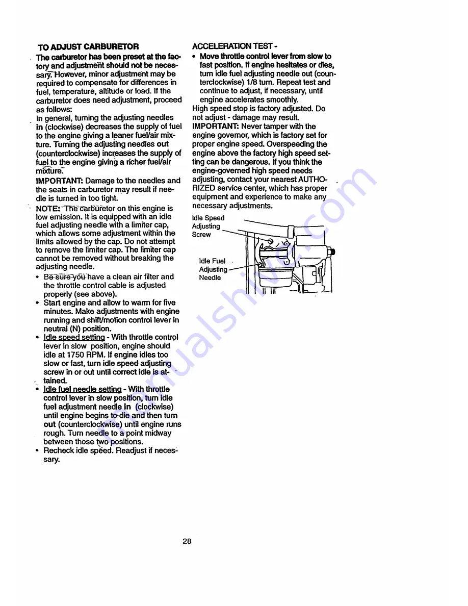 Craftsman EZ3 917.271121 Owner'S Manual Download Page 28