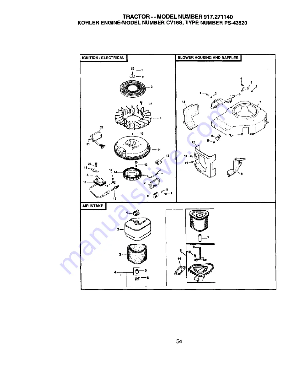 Craftsman EZ3 917.271140 Owner'S Manual Download Page 54