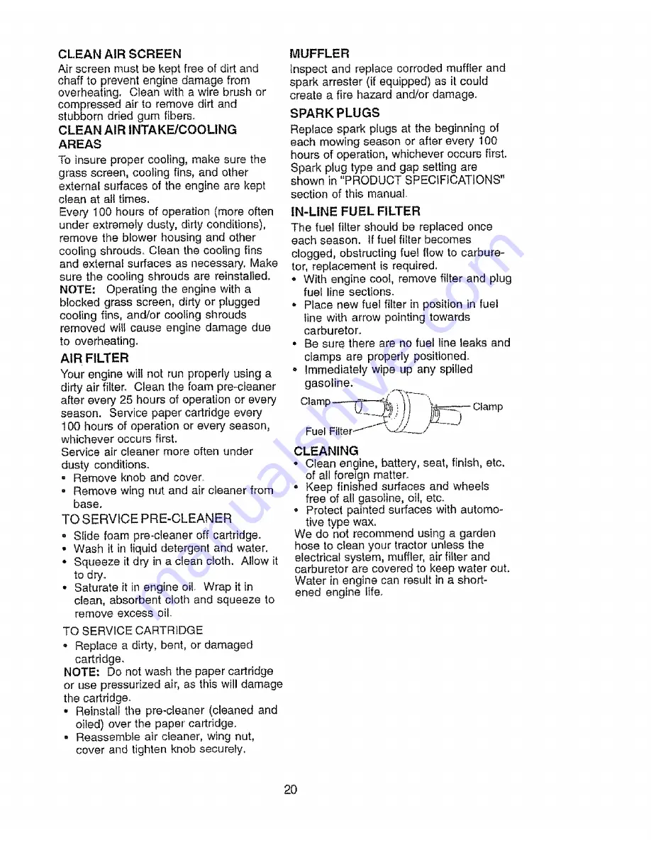 Craftsman EZ3 917.271141 Owner'S Manual Download Page 20