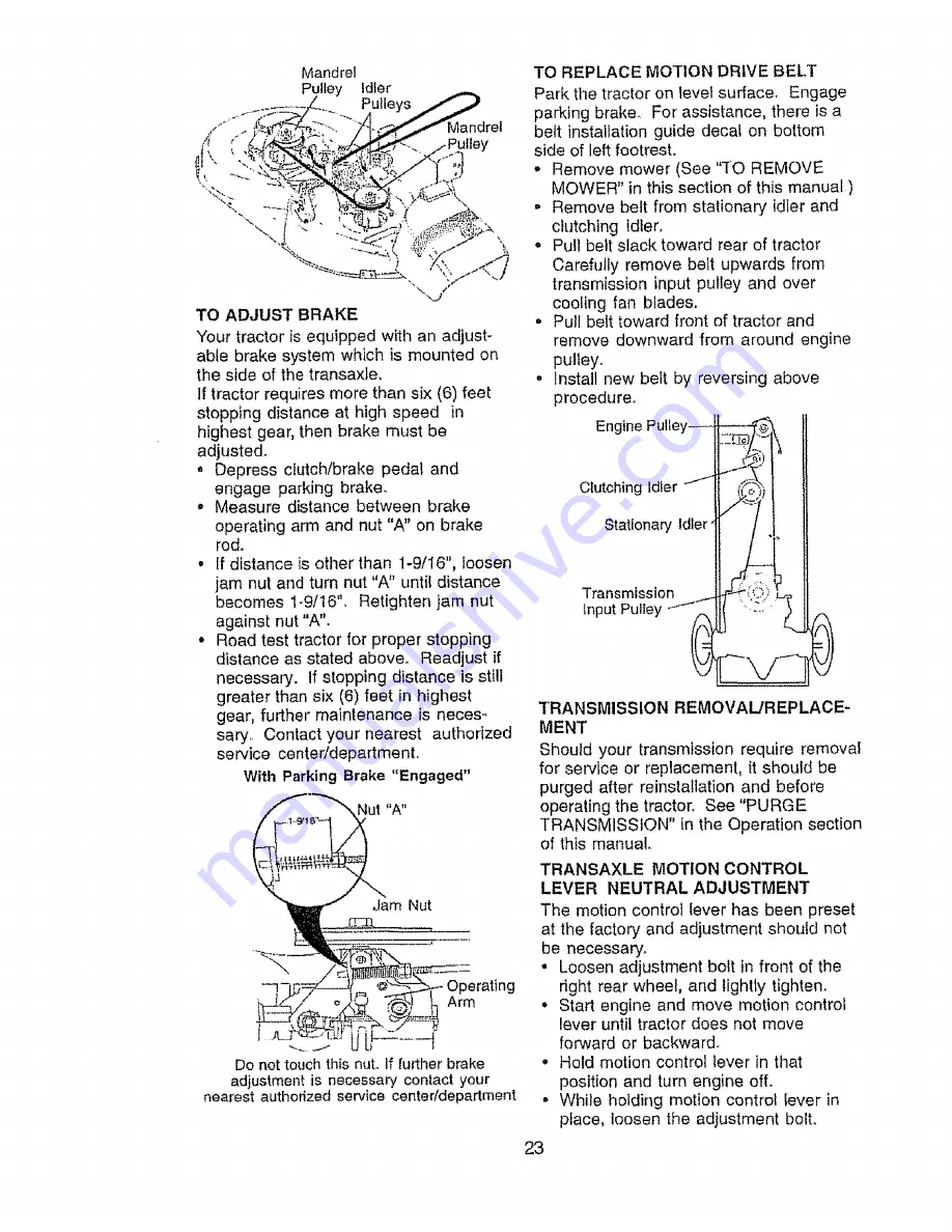 Craftsman EZ3 917.271141 Owner'S Manual Download Page 23