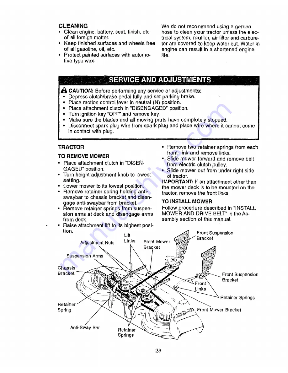 Craftsman EZ3 917.272201 Owner'S Manual Download Page 23