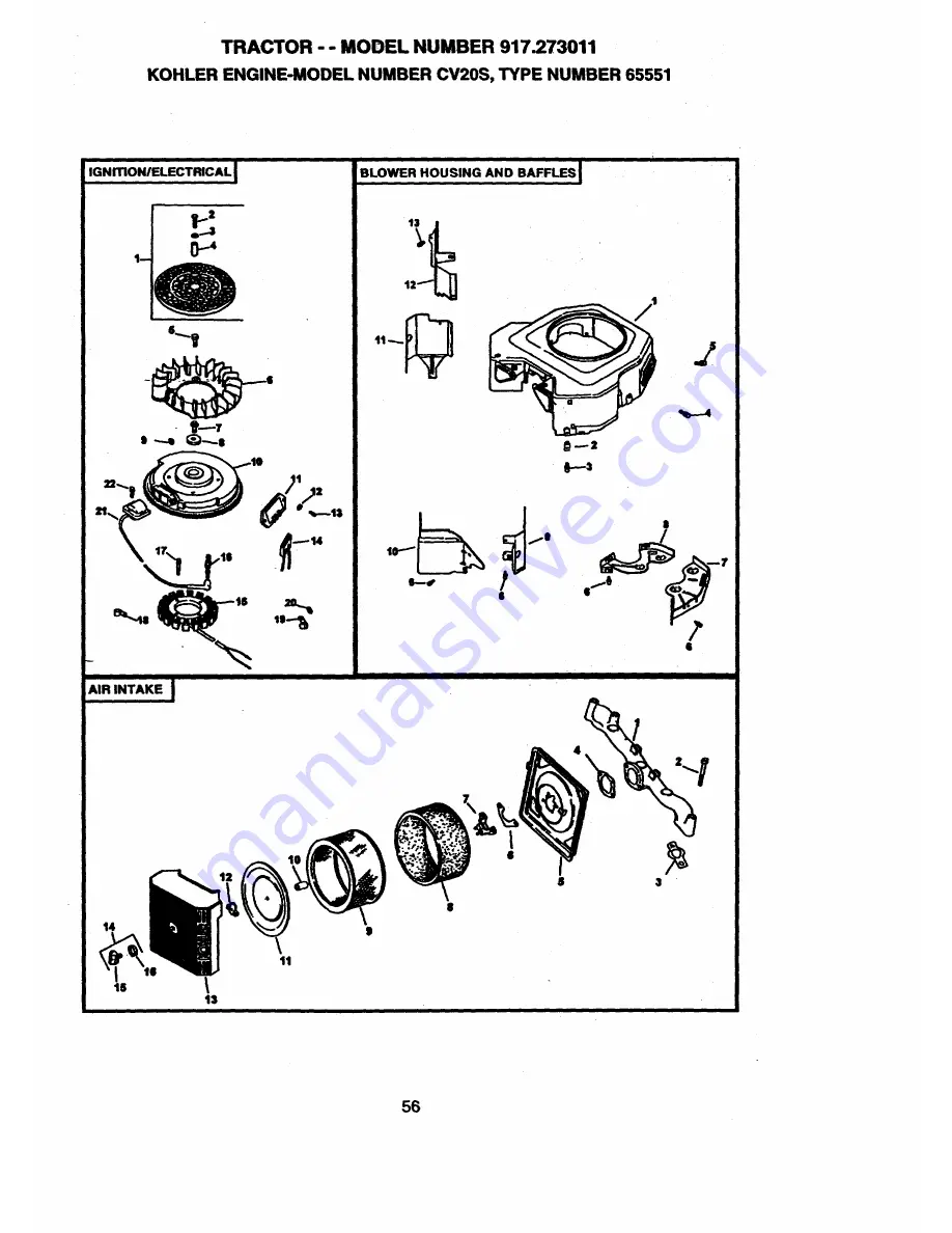 Craftsman EZ3 917.273011 Owner'S Manual Download Page 56