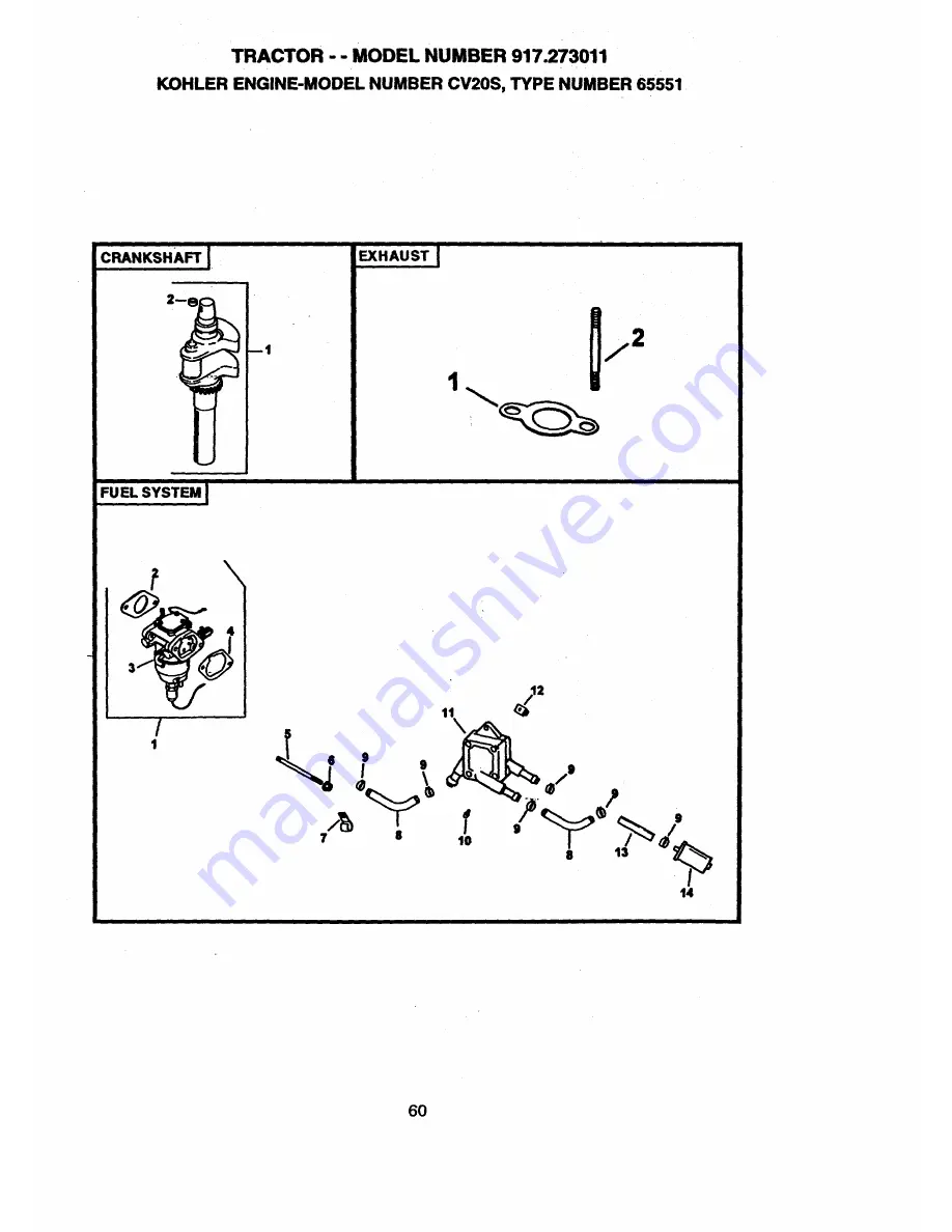 Craftsman EZ3 917.273011 Owner'S Manual Download Page 60