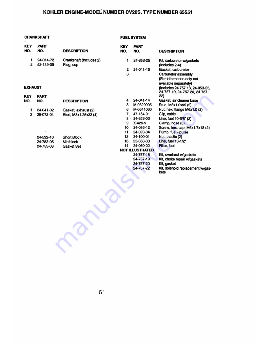 Craftsman EZ3 917.273011 Owner'S Manual Download Page 61